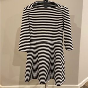 Kate Spade 3/4 Sleeve Stripe Dress; Boat Neck